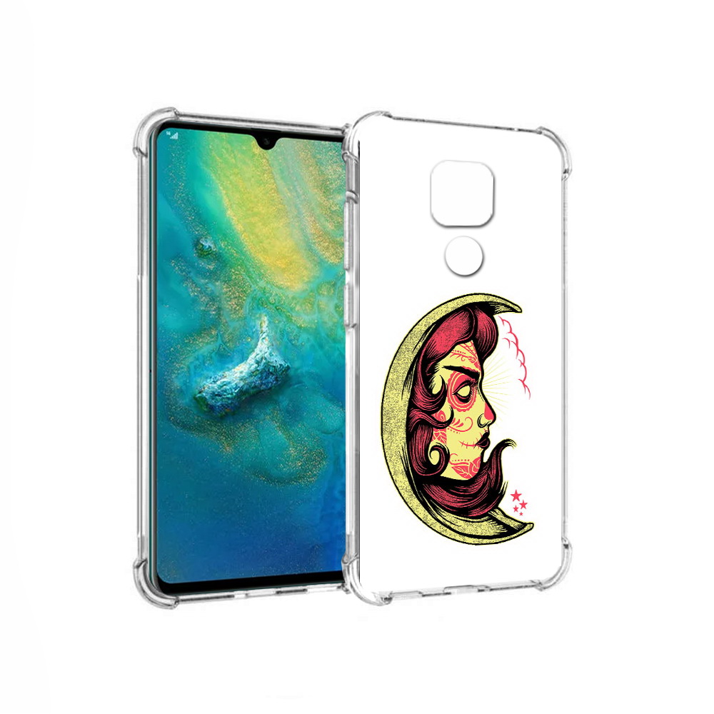 

Чехол MyPads Tocco для Huawei Mate 20x желтый полумесяц с лицом девушки (PT124578.30.346), Прозрачный, Tocco