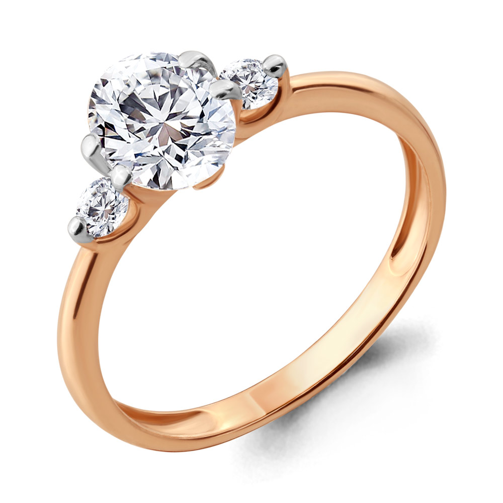 

Кольцо из красного золота с фианитом р. Aquamarine 665421, 665421_585_кз