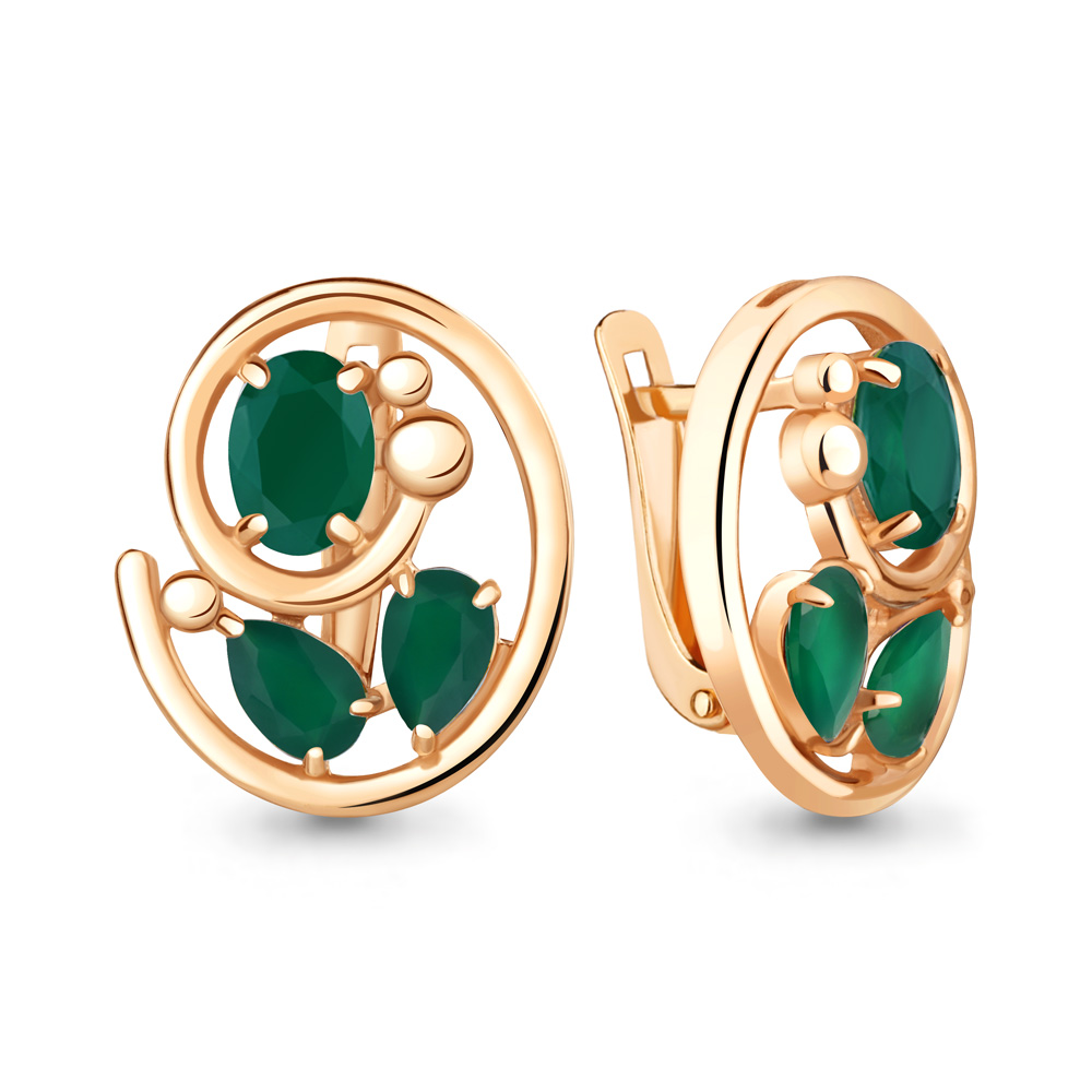

Серьги из серебра с агатом Aquamarine 4784509, 4784509_925_з