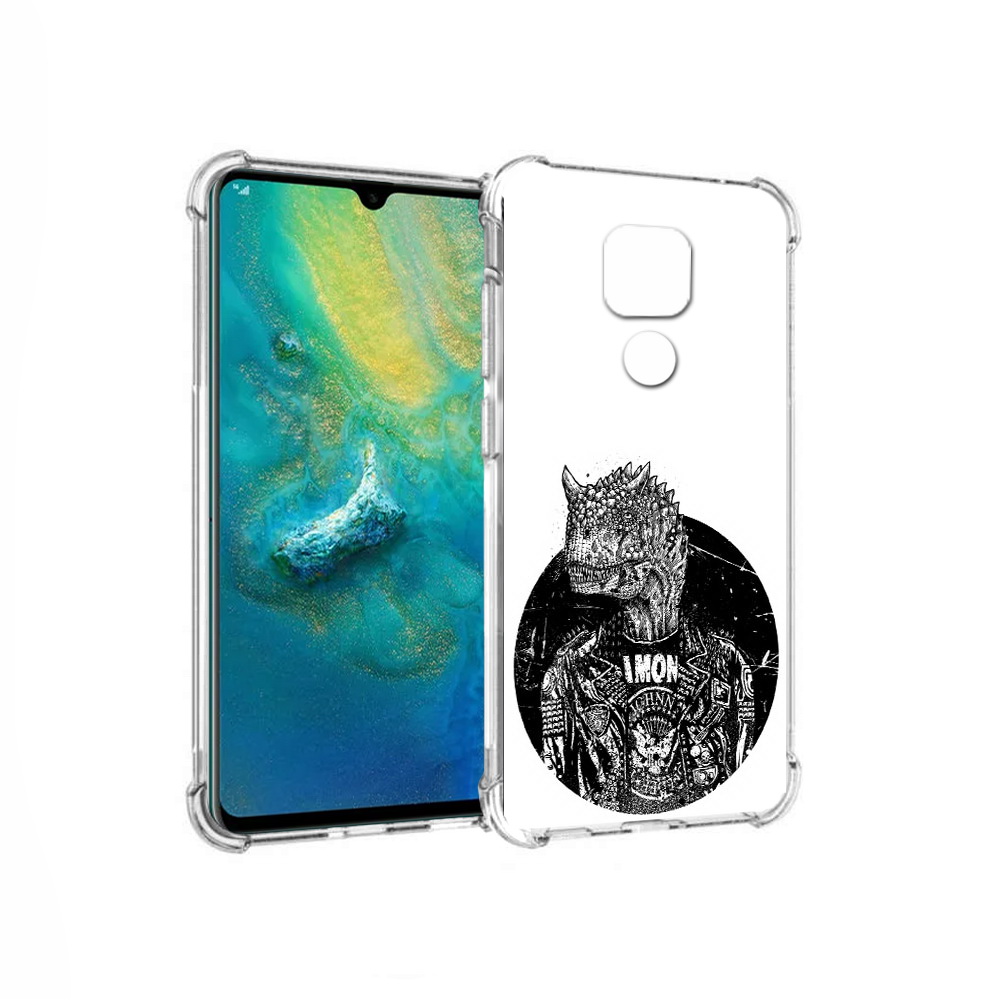 

Чехол MyPads Tocco для Huawei Mate 20x динозавр в куртке (PT124578.30.328), Прозрачный, Tocco