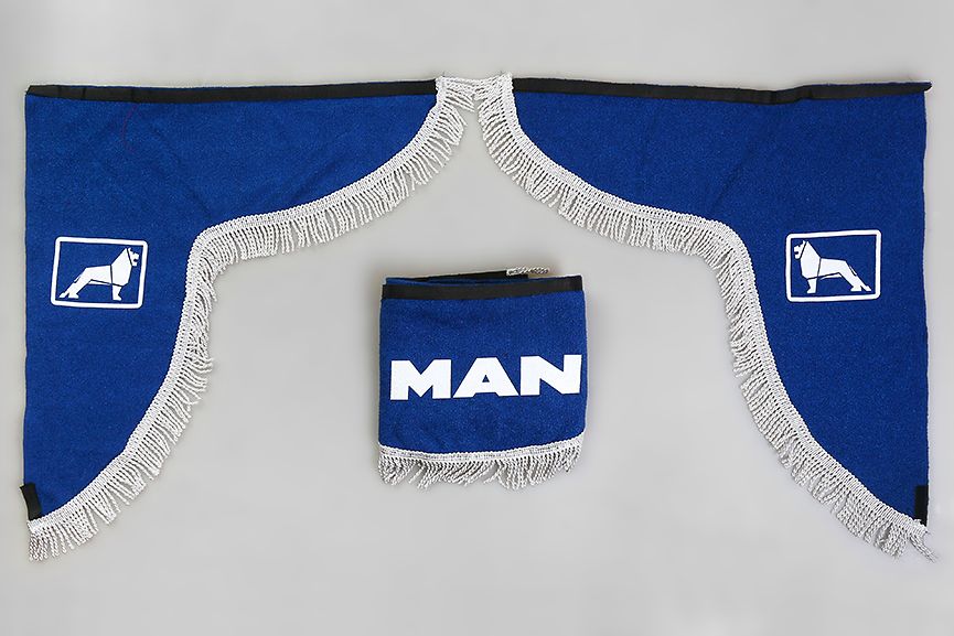 

Ламбрекен MAN Синий с белым (лобового стекла и угол), Белый;синий