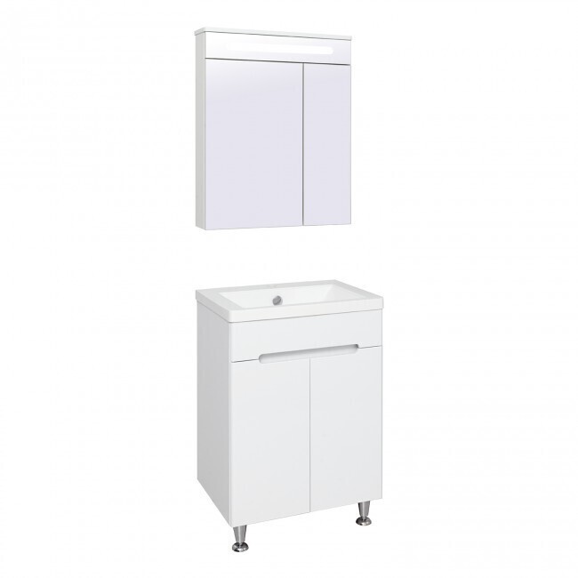 

Мебель для ванной RUNO Парма 60, 2 двери, напольная, Белый, Парма