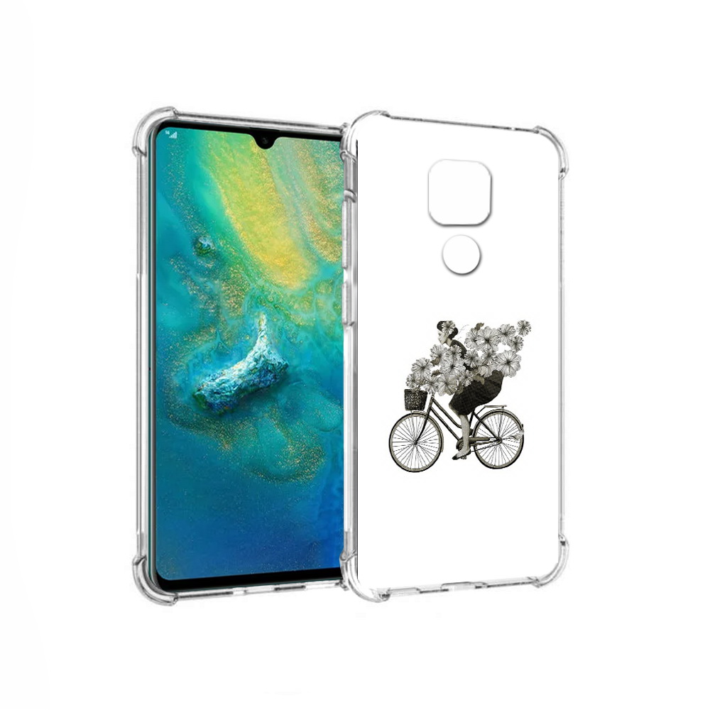 Чехол MyPads Tocco для Huawei Mate 20x девушка на велосипеде с цветами (PT124578.30.307)