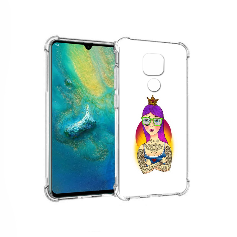 

Чехол MyPads Tocco для Huawei Mate 20x девушка в татуировках с короной (PT124578.30.305), Прозрачный, Tocco