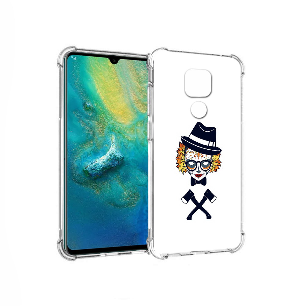 

Чехол MyPads Tocco для Huawei Mate 20x девушка в маске с топорами рисунок, Прозрачный, Tocco