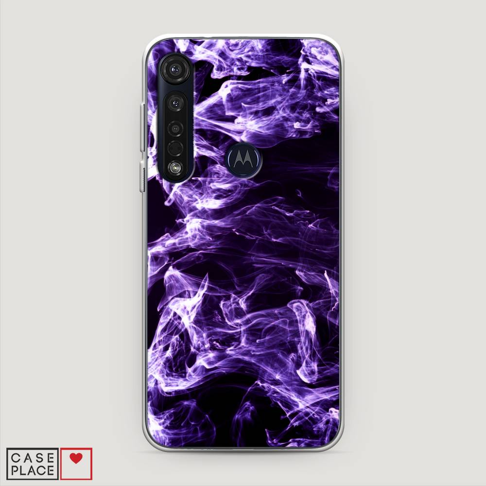 

Чехол на Motorola Moto G8 Plus "Фиолетовый дым", Фиолетовый;белый;черный, 241450-3