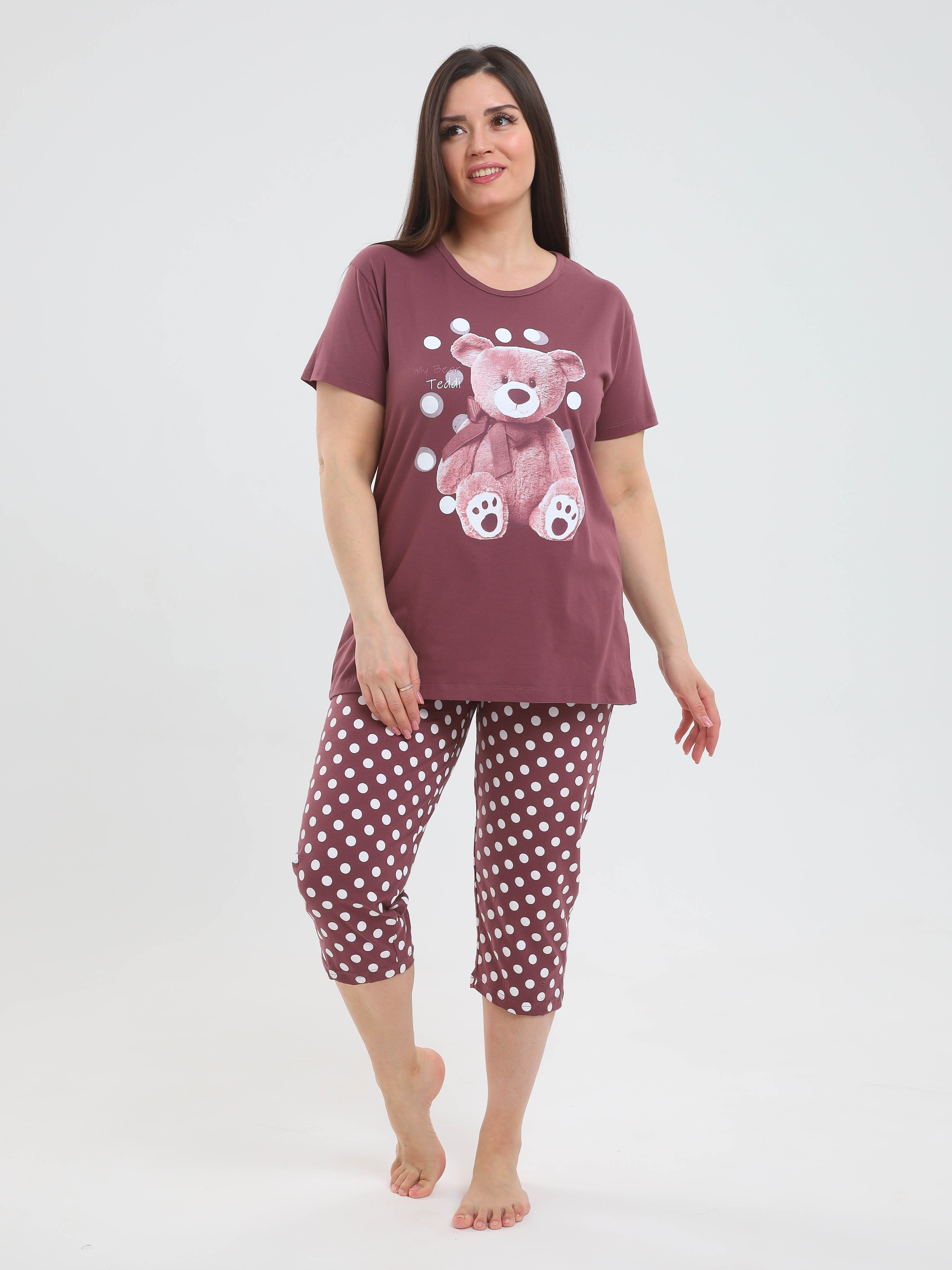 

Пижама женская Soft home П004 бордовая 56 RU, Бордовый, П004