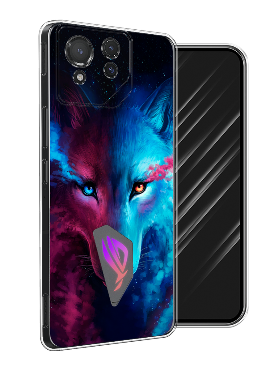 

Чехол Awog на Asus ROG Phone 8 "Волшебный волк", Голубой;розовый, 45150-1