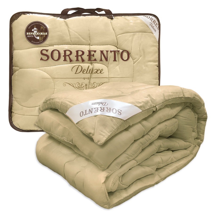 фото Одеяло 2-спальное верблюжья шерсть облегченное sorrento deluxe сатин 172x205