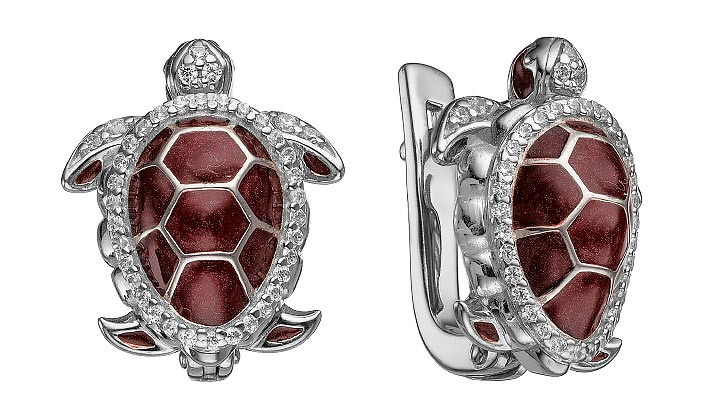 Серьги из серебра Dewi 904020116-dv, фианит