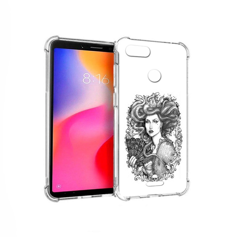

Чехол MyPads Tocco для Xiaomi Redmi 6 медуза черно белый (PT113762.304.472), Прозрачный, Tocco