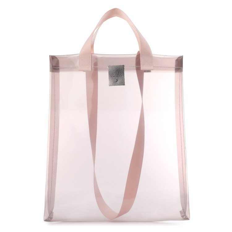

Сумка-шоппер женская Calzetti TRANSPARENT SHOPPER, серо-розовый, TRANSPARENT SHOPPER