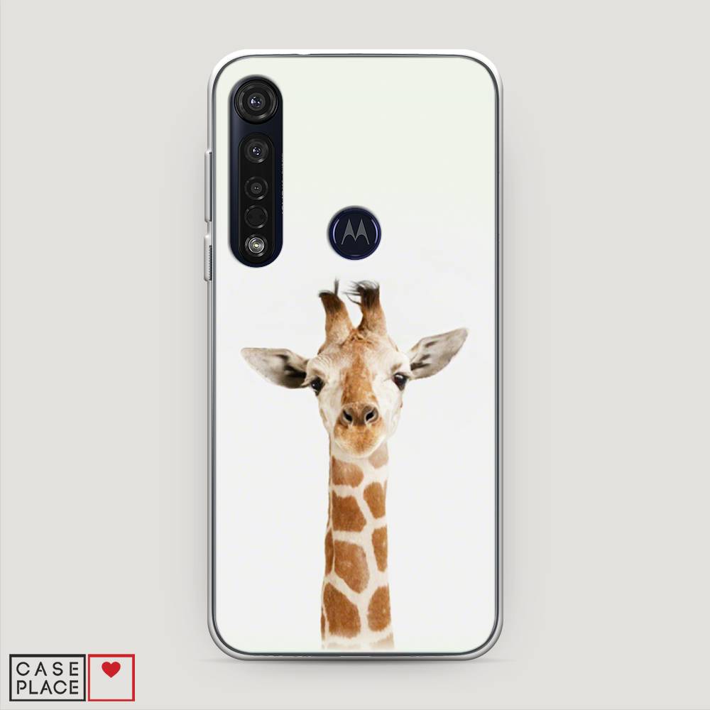 

Чехол на Motorola Moto G8 Plus "Любопытный жираф", Бежевый;коричневый, 241450-1