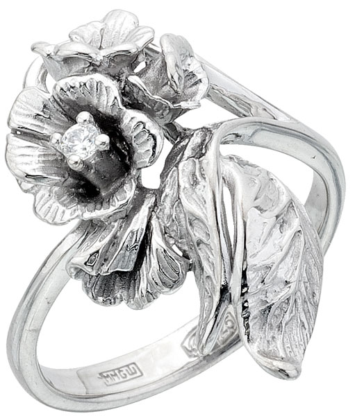 Кольцо из серебра р. 18,5 Альдзена K-15027N, фианит Swarovski