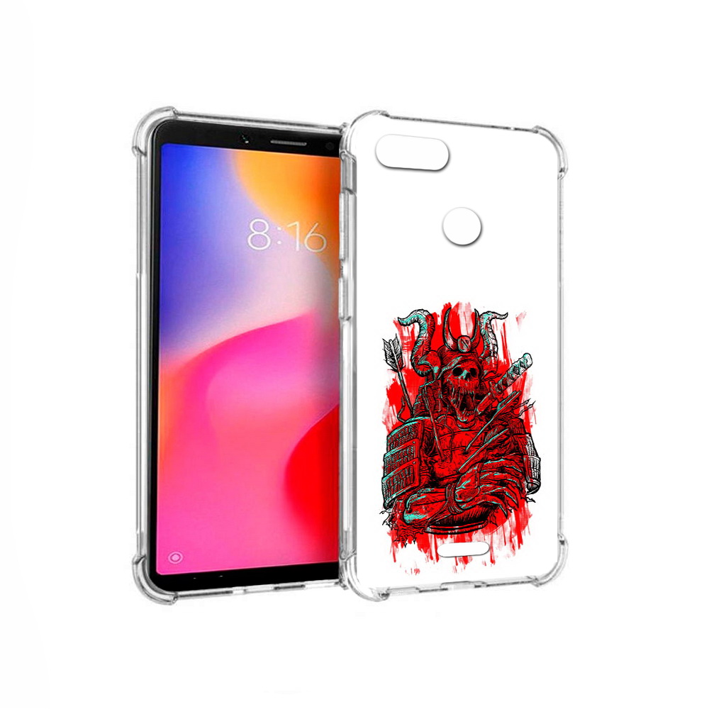 

Чехол MyPads Tocco для Xiaomi Redmi 6 красный скелет воин (PT113762.304.413), Прозрачный, Tocco