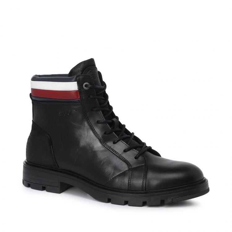 фото Мужские ботинки tommy hilfiger elevated rwb collar lth boot fm0fm03825 цв. черный 46 eu