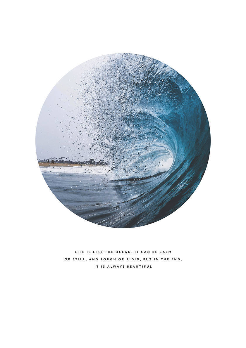 

Большой постер на стену Waves 50х70 см без рамы, SCANDIWAVES