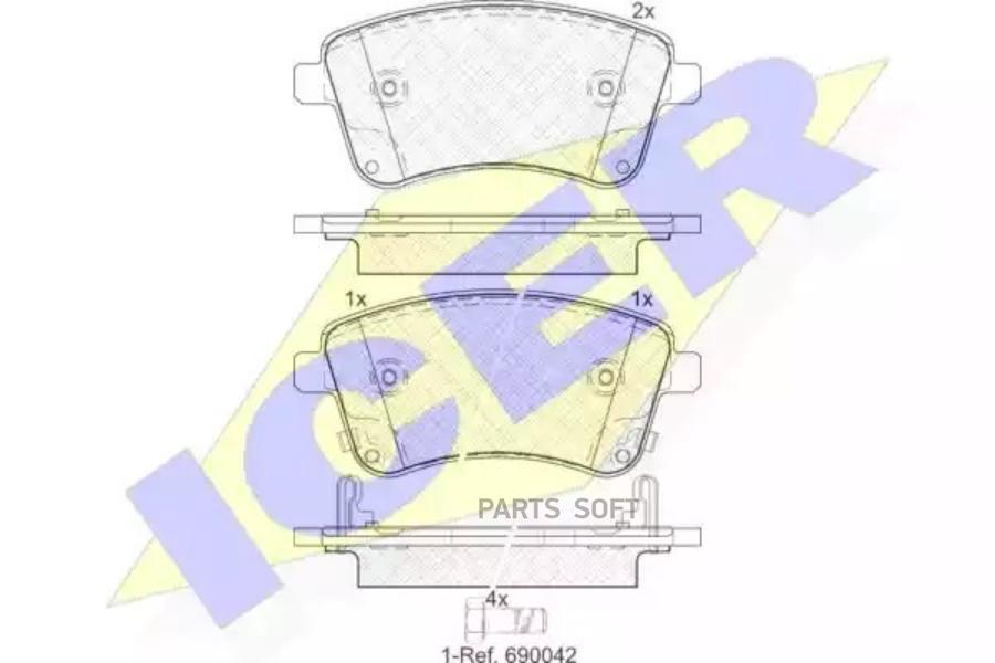 

Колодки Передние Kia Venga 2010-> Icer 181985 Icer арт. 181985