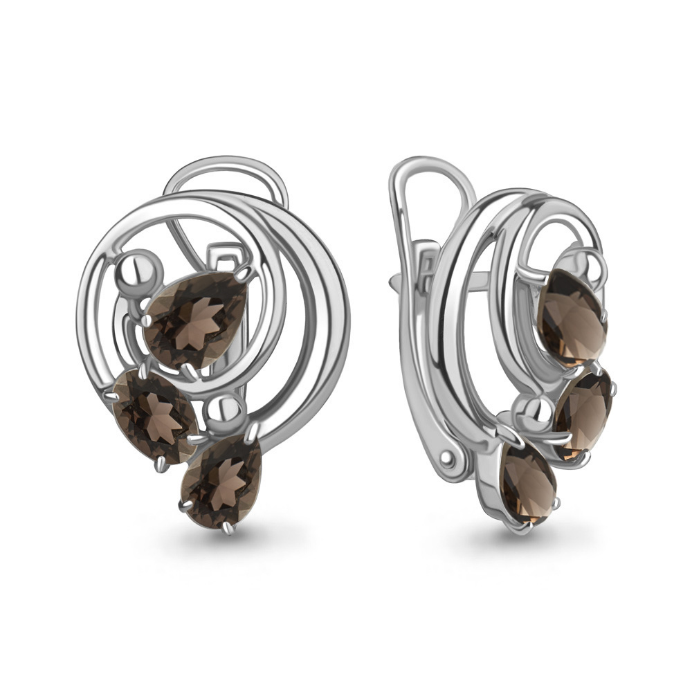 

Серьги из серебра с кварцем Aquamarine 4783101, 4783101_925_р