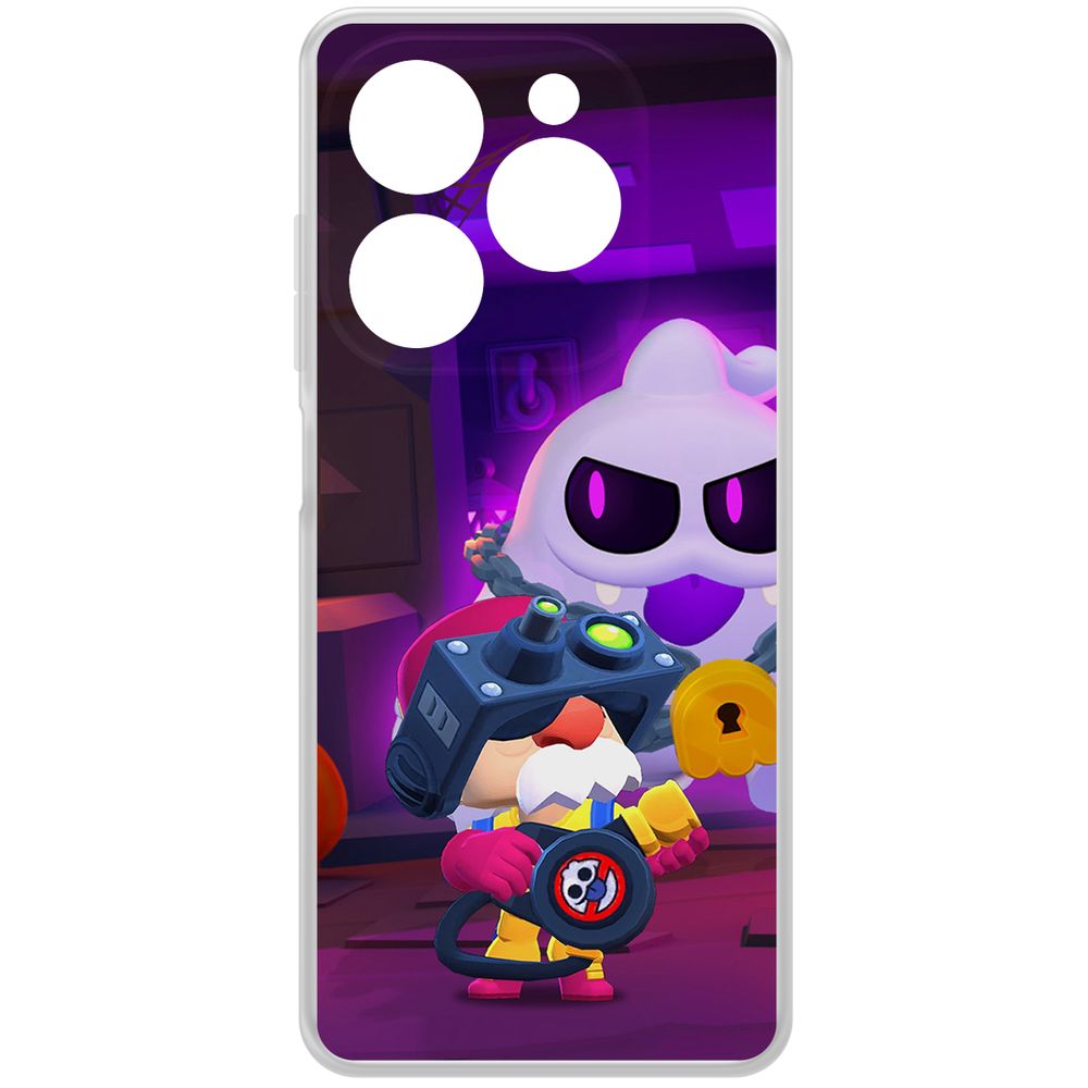 

Чехол-накладка Case Brawl Stars-Охотник за Скуиками Гэйл для Tecno Spark 20 Pro, Прозрачный