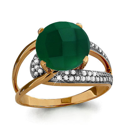 

Кольцо из серебра с агатом/фианитом р. Aquamarine 6527109А, 6527109А_925_з