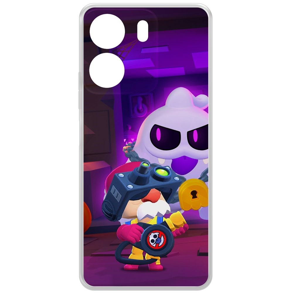 

Чехол-накладка Case Brawl Stars-Охотник за Скуиками Гэйл для Xiaomi Redmi 13C, Прозрачный