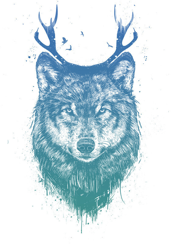 

Большой постер на стену Deer wolf 50х70 см без рамы, BSDEERWOLF