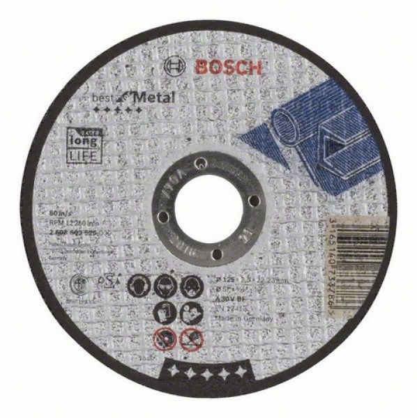 Отрезной круг, прямой Bosch Best for Metal 125х2.5 мм 2608603526 мини отрезные круги fit
