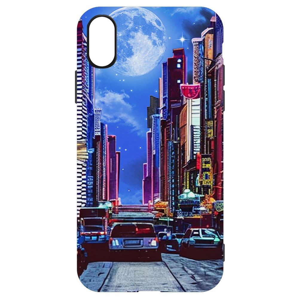 

Чехол-накладка Софт Ночной город для iPhone XR, Черный