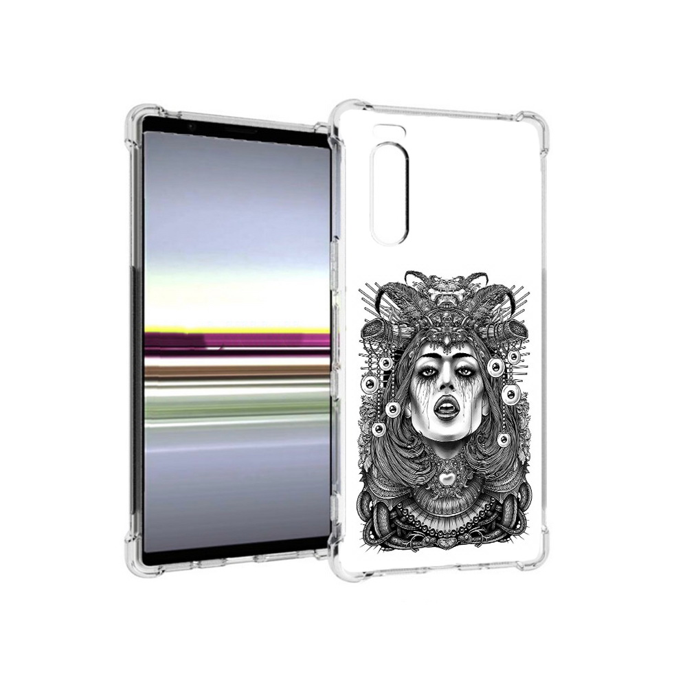 

Чехол MyPads Tocco для Sony Xperia 5 портрет девушки черно белый (PT139963.234.551), Прозрачный, Tocco