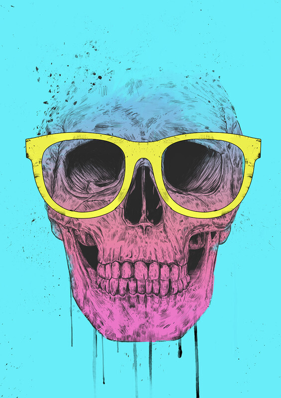 

Большой постер на стену Pop art skull with glasses 50х70 см без рамы, BSPOPARTGL