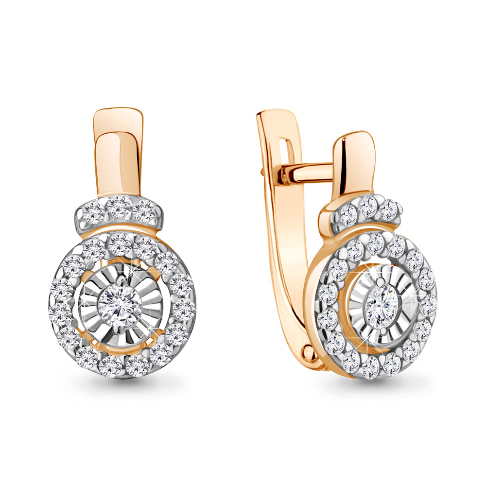 

Серьги из красного золота с бриллиантом Aquamarine 942828Ак, 942828Ак_585_кз
