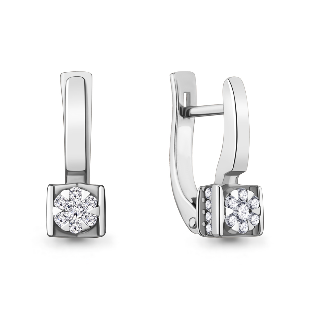 

Серьги из белого золота с бриллиантом Aquamarine 942868А, 942868А_585_бз