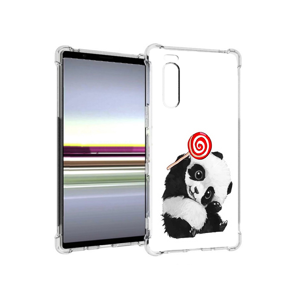 

Чехол MyPads Tocco для Sony Xperia 5 панда с леденцом (PT139963.234.534), Прозрачный, Tocco