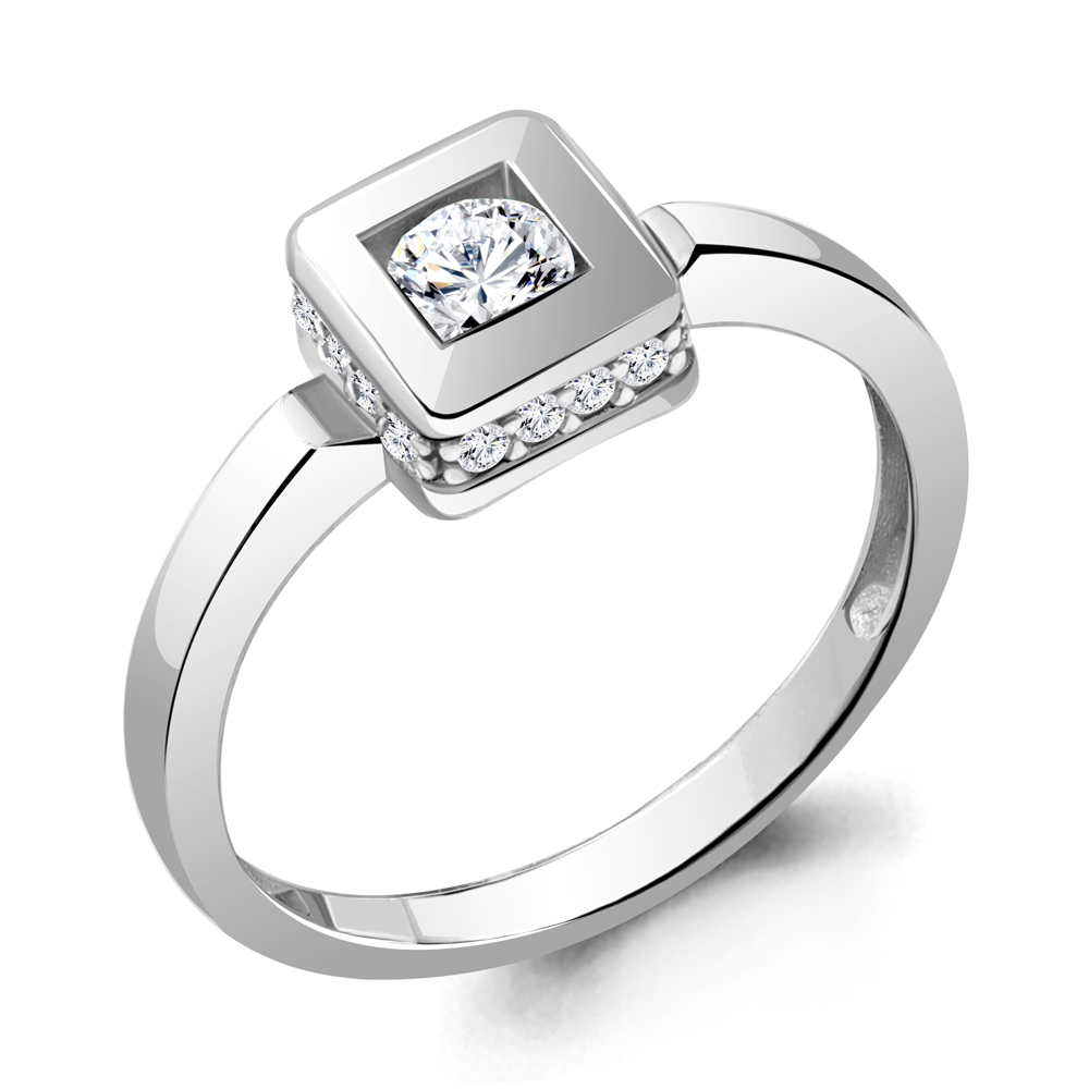 

Кольцо из серебра с фианитом р., Aquamarine 67477А, 67477А_925_р