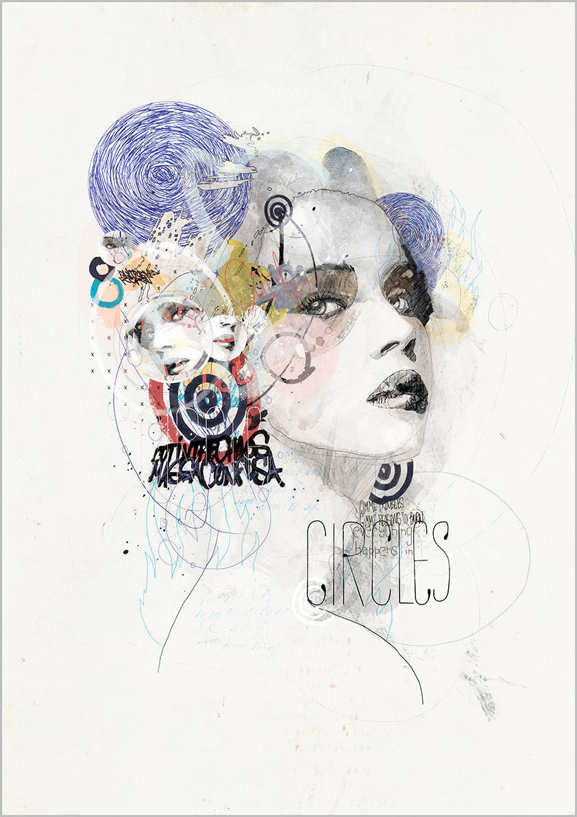

Большой постер на стену Everything Happens In Circles 40х50 см без рамы, MDPCIRCLES