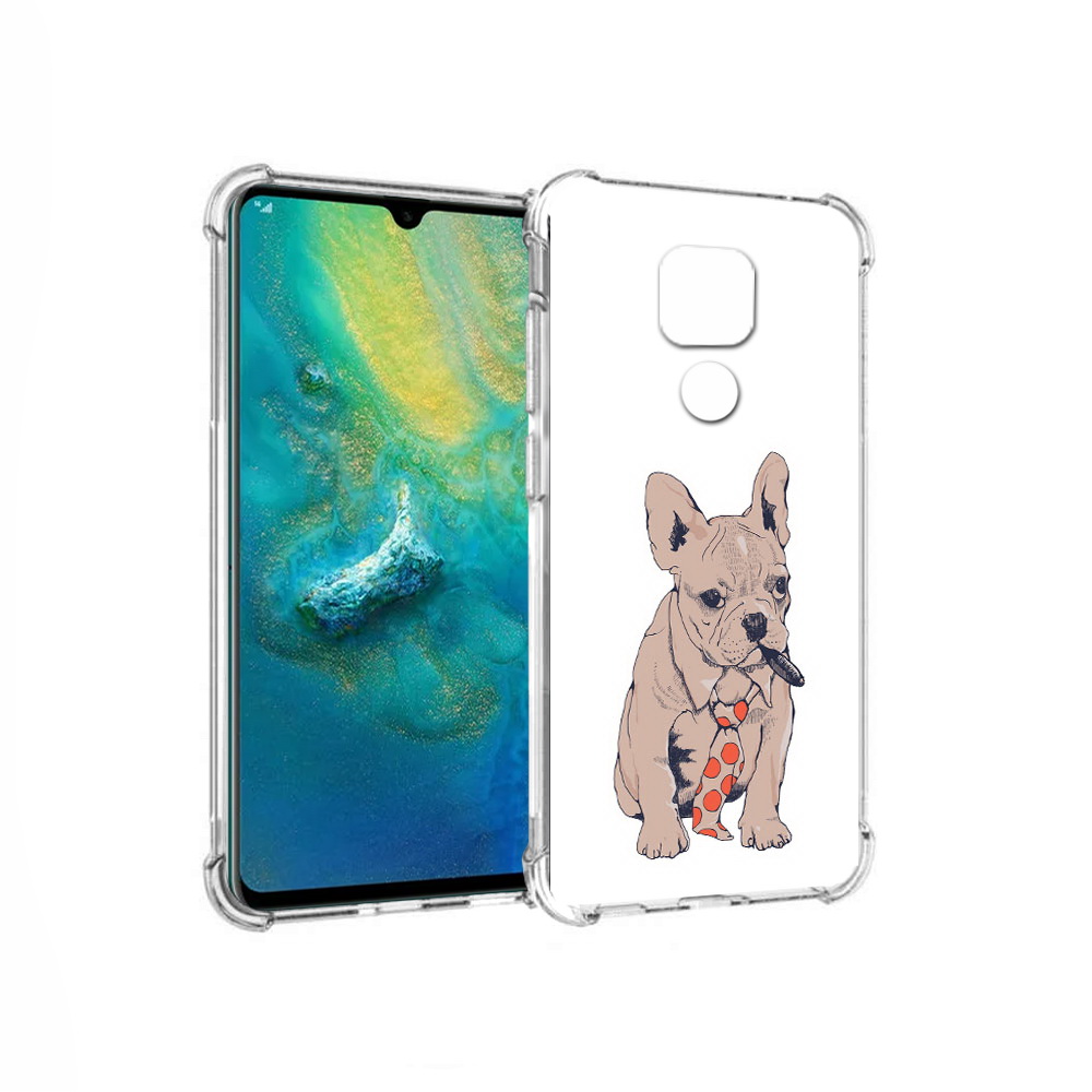

Чехол MyPads Tocco для Huawei Mate 20x бульдог с сигарой (PT124578.30.250), Прозрачный, Tocco