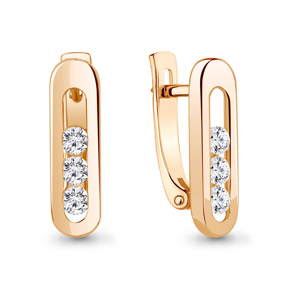 

Серьги из красного золота с бриллиантом Aquamarine 942813к, 942813к_585_кз