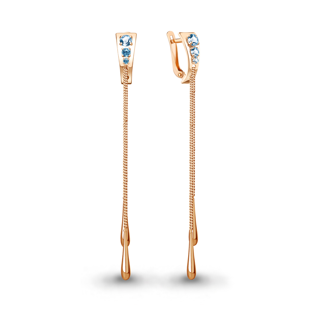 

Серьги подвески из серебра с топазом Aquamarine 4776905, 4776905_925_з