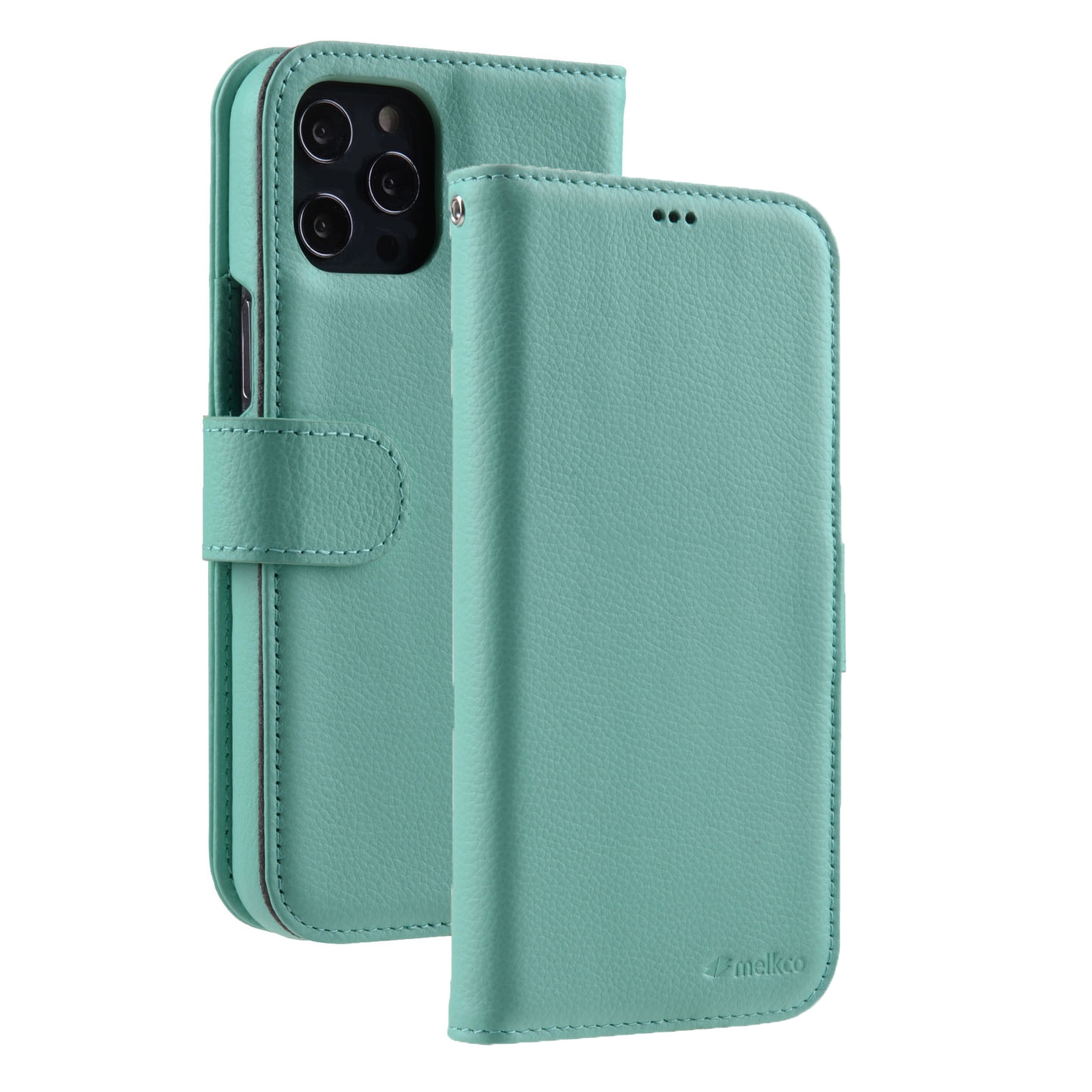 

Чехол книжка Melkco для Apple iPhone 12/12 Pro 6.1", кожаный, тиффани, Голубой