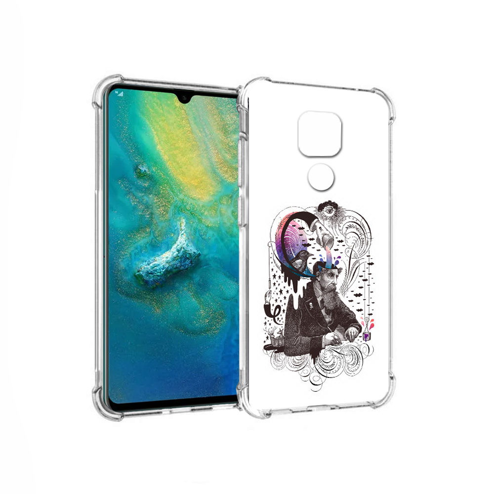 

Чехол MyPads Tocco для Huawei Mate 20x абстракция думающий мужчина (PT124578.30.210), Прозрачный, Tocco