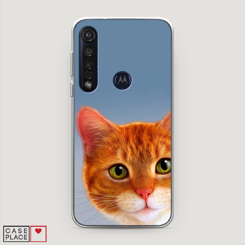 

Чехол на Motorola Moto G8 Plus "Любопытный котик", Коричневый, 241450-1