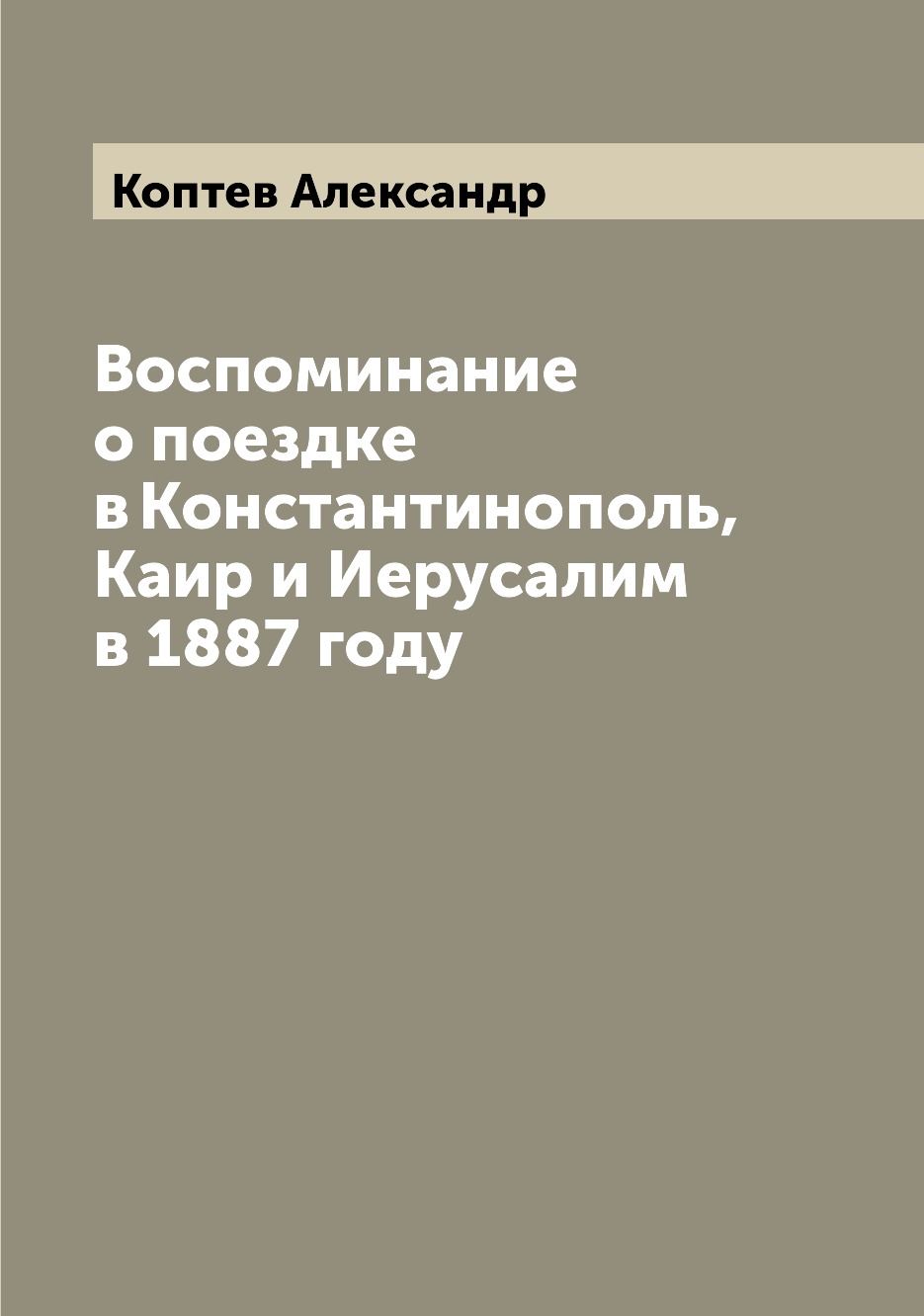 

Книга Воспоминание о поездке в Константинополь, Каир и Иерусалим в 1887 году