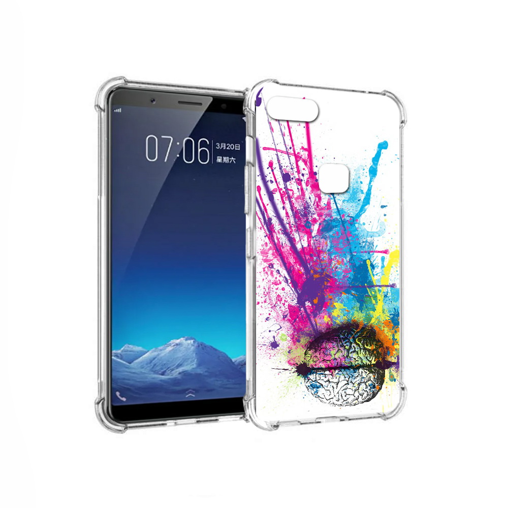 

Чехол MyPads Tocco для Vivo X20 яркий красочный мозг (PT108350.433.710), Прозрачный, Tocco
