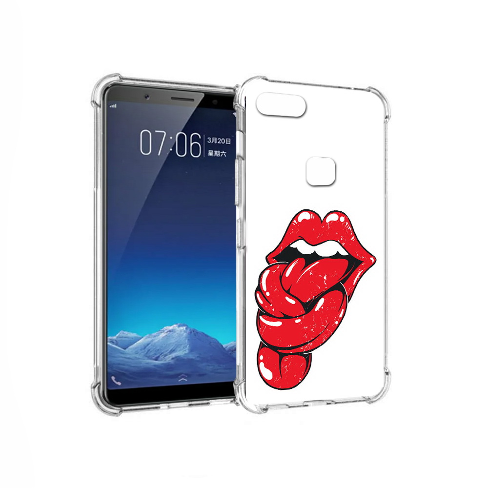 

Чехол MyPads Tocco для Vivo X20 яркие губы с языком (PT108350.433.705), Прозрачный, Tocco