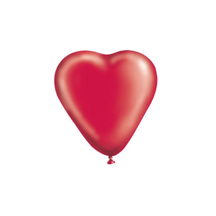 Шар латексный 10 Сердце, кристалл, набор 50 шт., красный