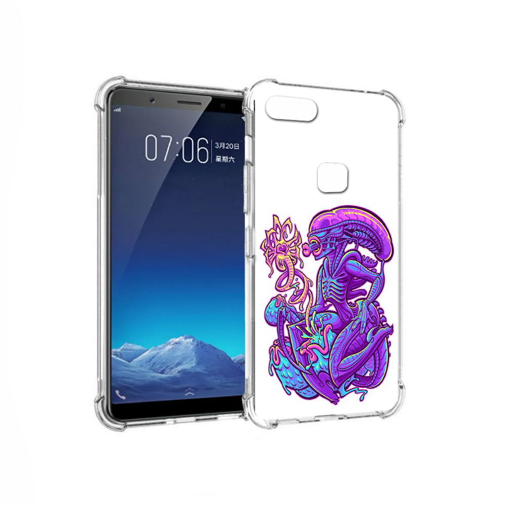 

Чехол MyPads Tocco для Vivo X20 чужой фиолетовый цвет (PT108350.433.693), Прозрачный, Tocco