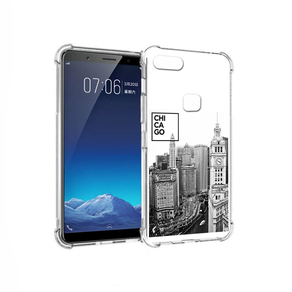 

Чехол MyPads Tocco для Vivo X20 черно белый чикаго (PT108350.433.689), Прозрачный, Tocco