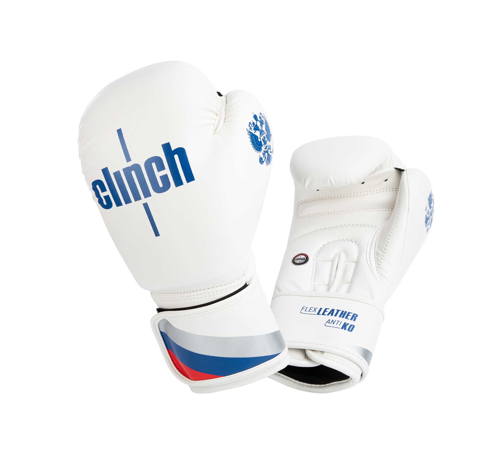 Перчатки боксерские Clinch Olimp бело-синие (вес 10 унций)