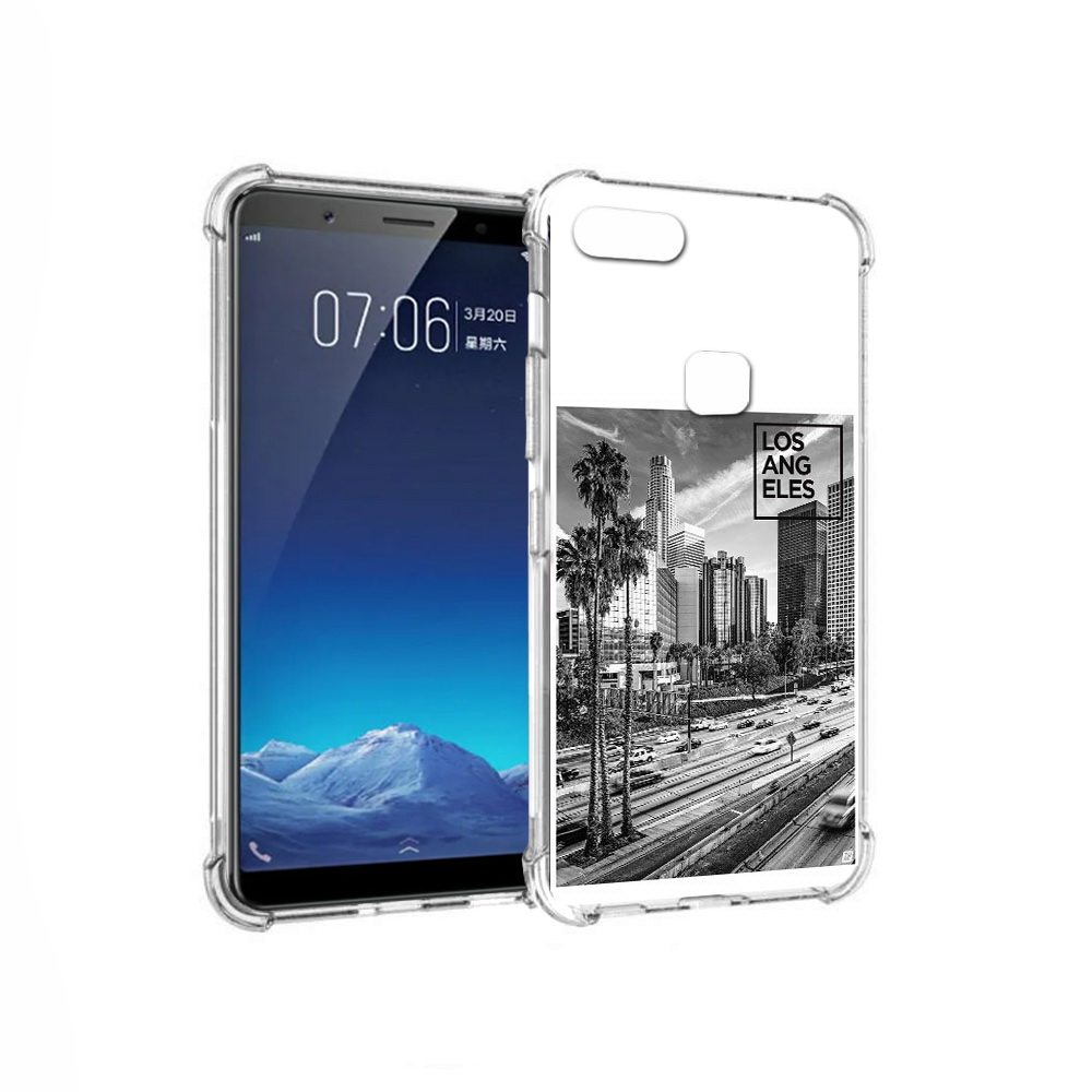 

Чехол MyPads Tocco для Vivo X20 черно белый лос анджелес (PT108350.433.685), Прозрачный, Tocco